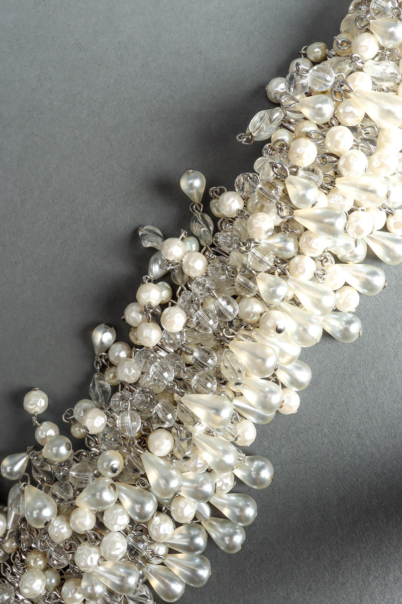 Vintage Brania Rhinestone Pearl Cluster Stretch Belt cluster details @ Recess Los Angeles