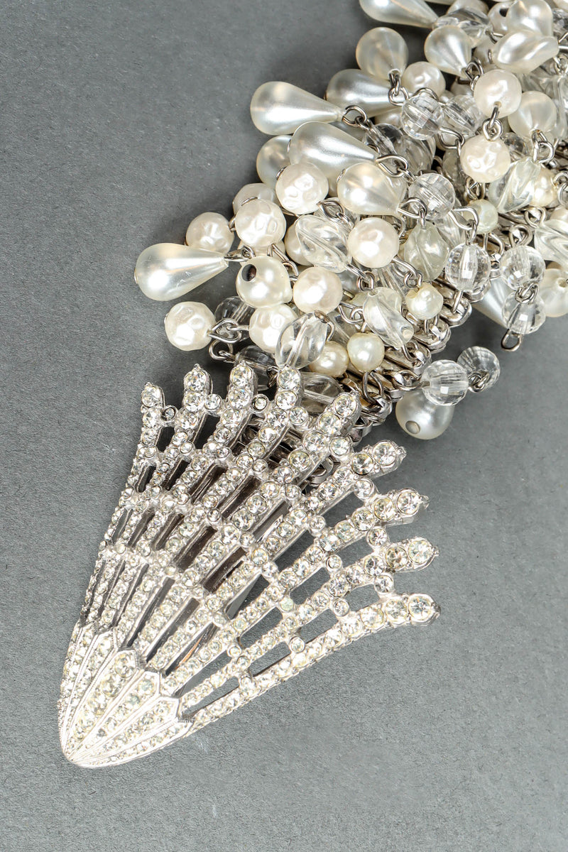 Vintage Brania Rhinestone Pearl Cluster Stretch Belt rhinestone buckle @ Recess Los Angeles