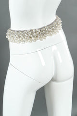 Vintage Brania Rhinestone Pearl Cluster Stretch Belt on mannequin back @ Recess Los Angeles