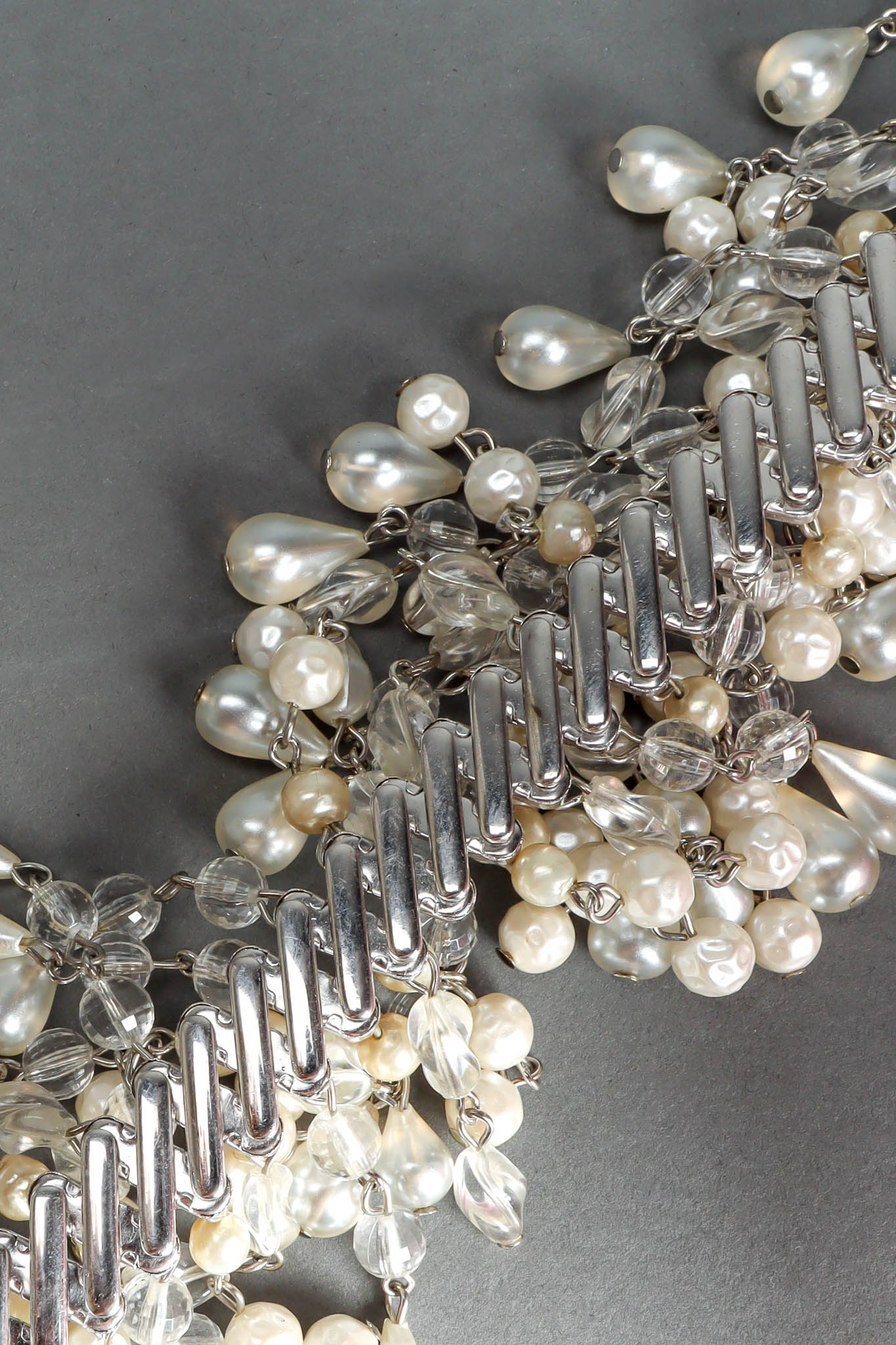 Vintage Brania Rhinestone Pearl Cluster Stretch Belt stretched @ Recess Los Angeles