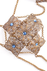 Vintage Antique Brass Filigree Plate Chain Bra Top detail at Recess Los Angeles