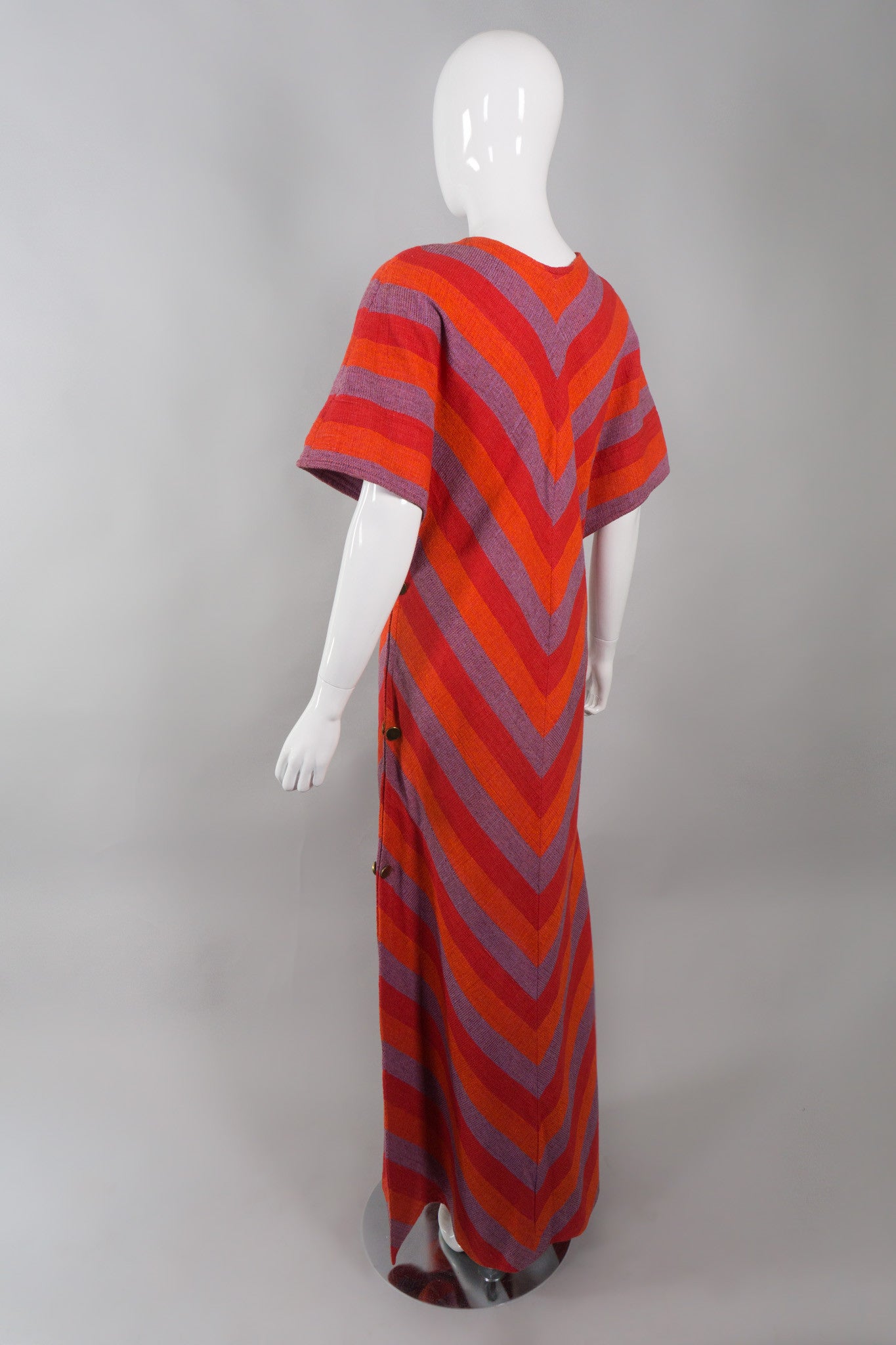 Bullocks Vintage Chevron Striped Knit Snap Caftan