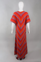 Bullocks Vintage Chevron Striped Knit Snap Caftan