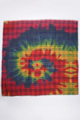 Vintage Burberry Rainbow Tie Dye Plaid Scarf flat at Recess Los Angeles