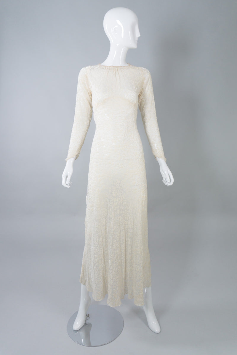 Silk Velvet Burnout Vintage Wedding Gown