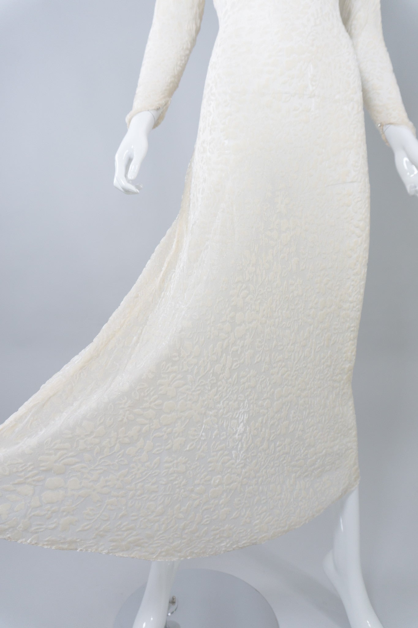 Silk Velvet Burnout Vintage Wedding Gown