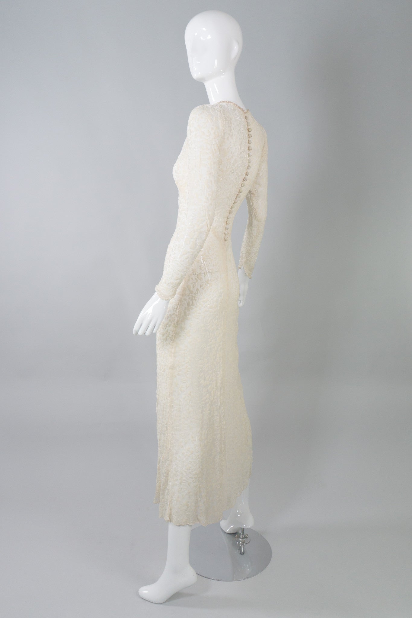 Silk Velvet Burnout Vintage Wedding Gown