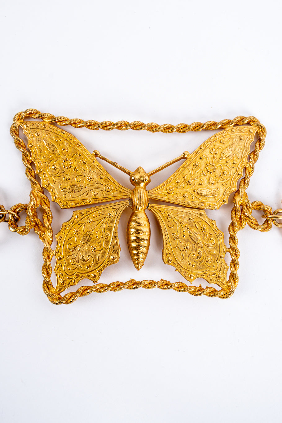 Large butterfly buckle metal belt close center @recessla