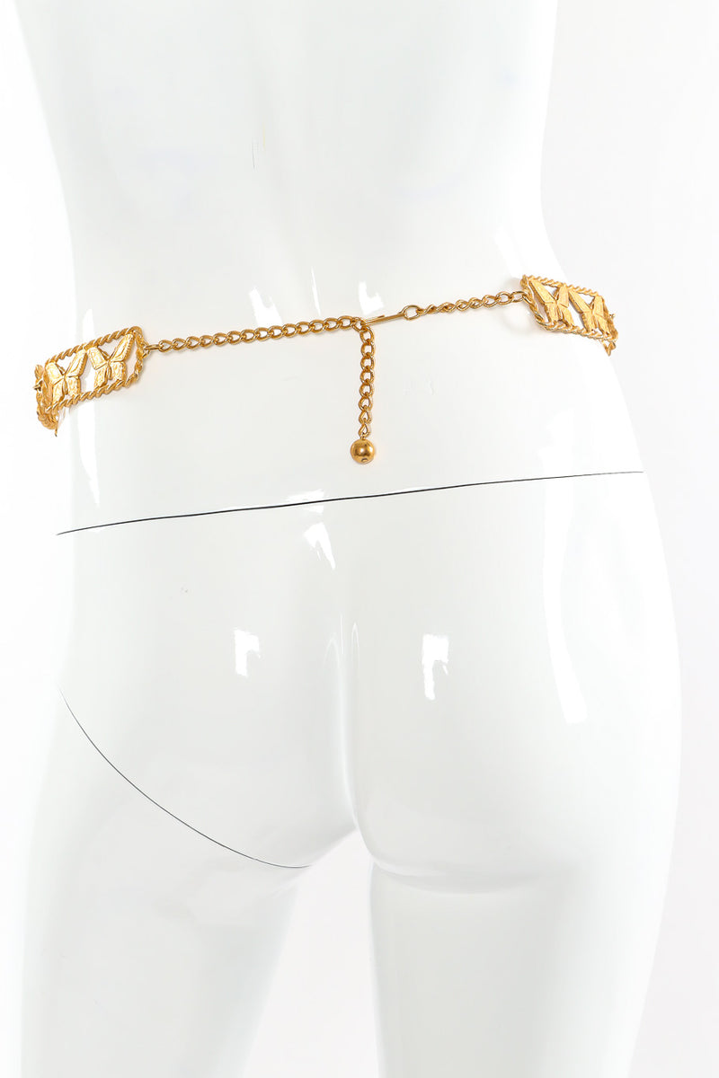 Large brass butterfly buckle belt mannequin back @recessla