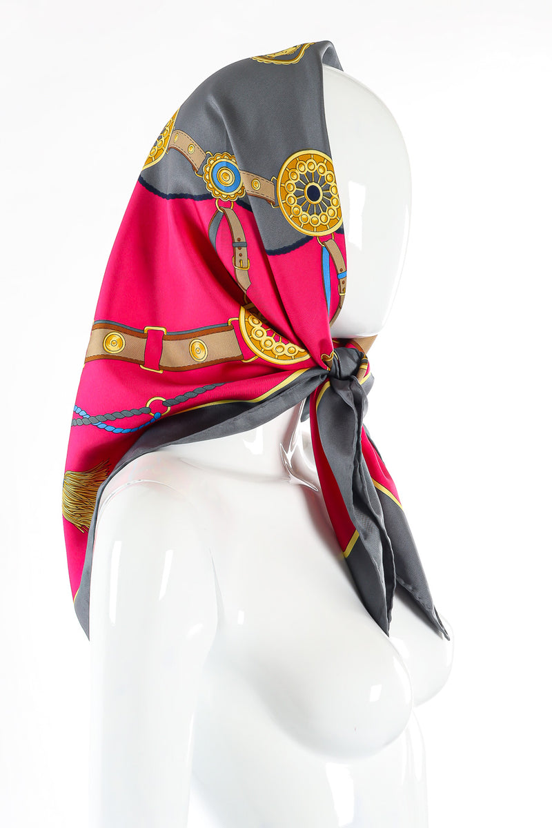 Equestrian print scarf by Celine photo on mannequin. @recessla