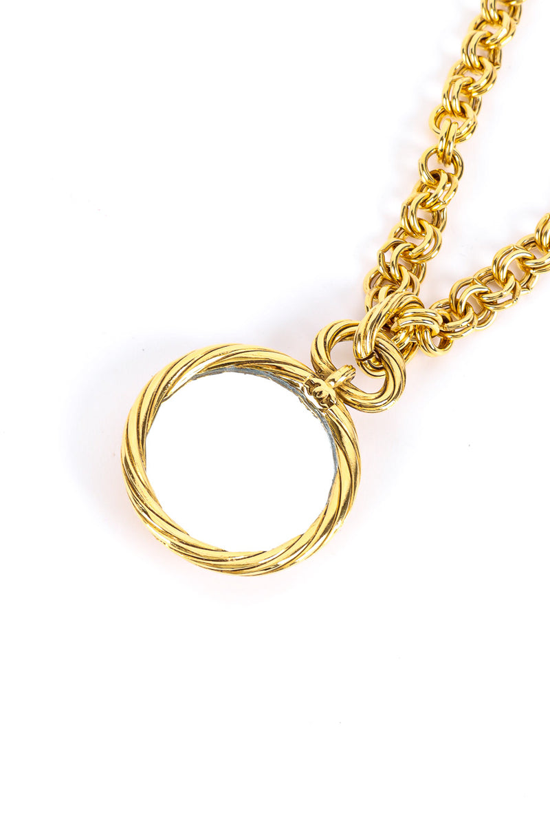 Vintage Chanel Mirror CC Pendant Chain Necklace mirror on back of pendant @recessla