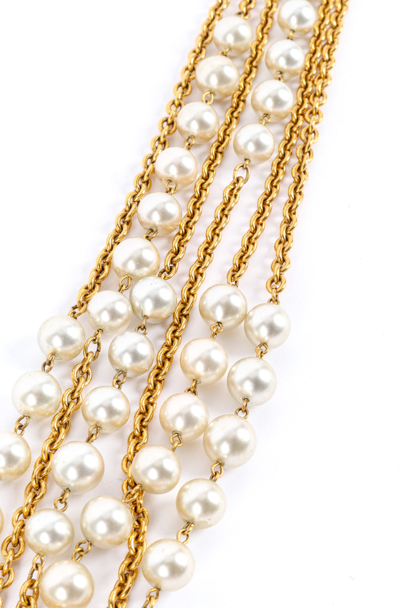 Chanel triple stand pearl necklace details @recessla