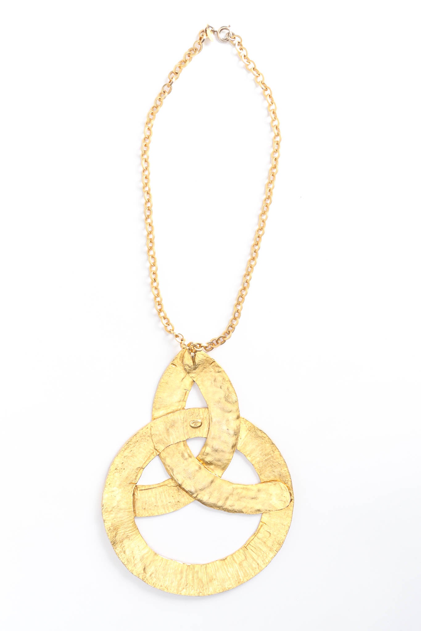 Vintage Cadoro Celtic Knot Pendant Necklace back flat @ Recess Los Angeles