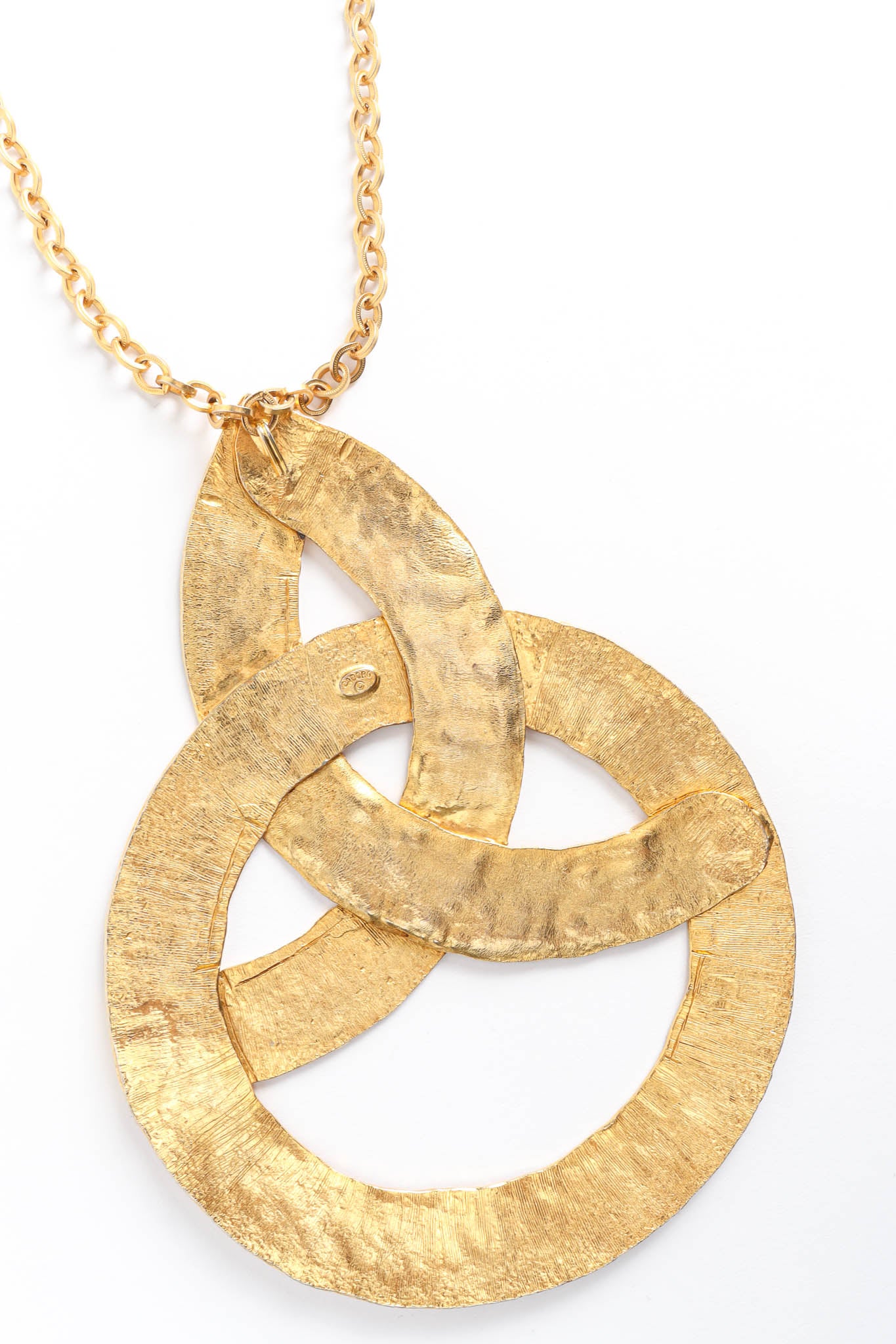 Vintage Cadoro Celtic Knot Pendant Necklace back pendant close @ Recess Los Angeles