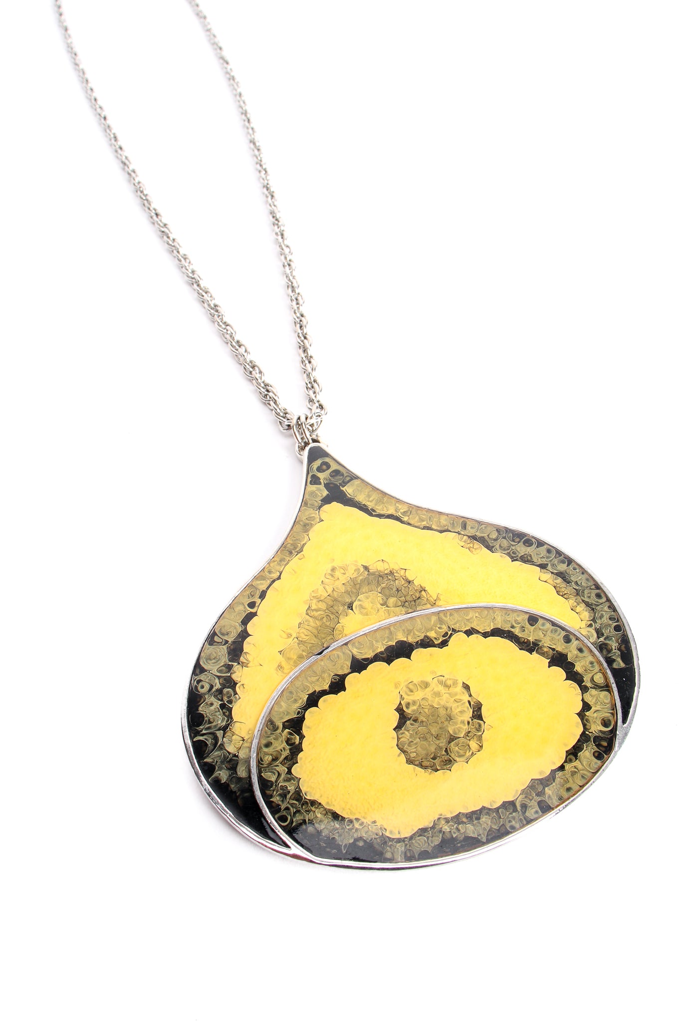 Vintage Cadoro Ink Blot Teardrop Long Pendant Necklace at Recess Los Angeles