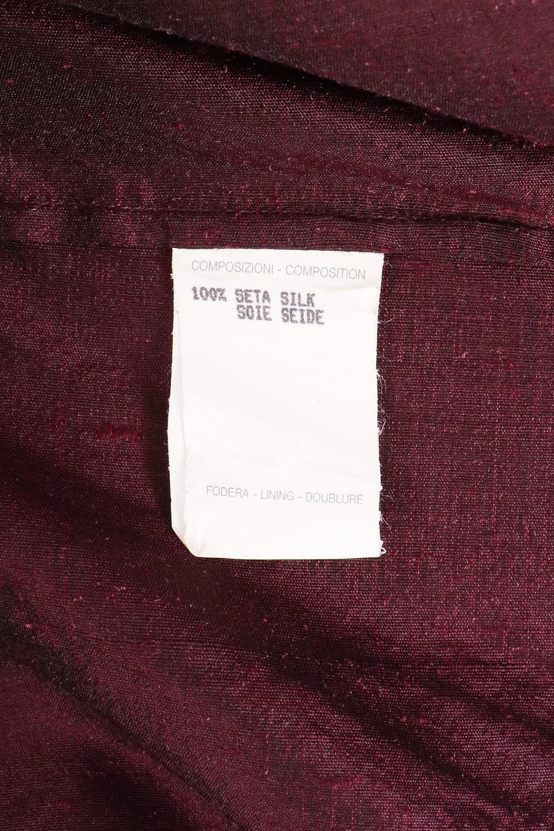 Vintage Callaghan Raw Silk Scarf Shawl Shirt tag at Recess Los Angeles