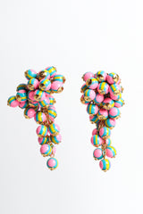 Vintage Cardillo Bead Cluster Chandelier Earrings front hang @ Recess LA