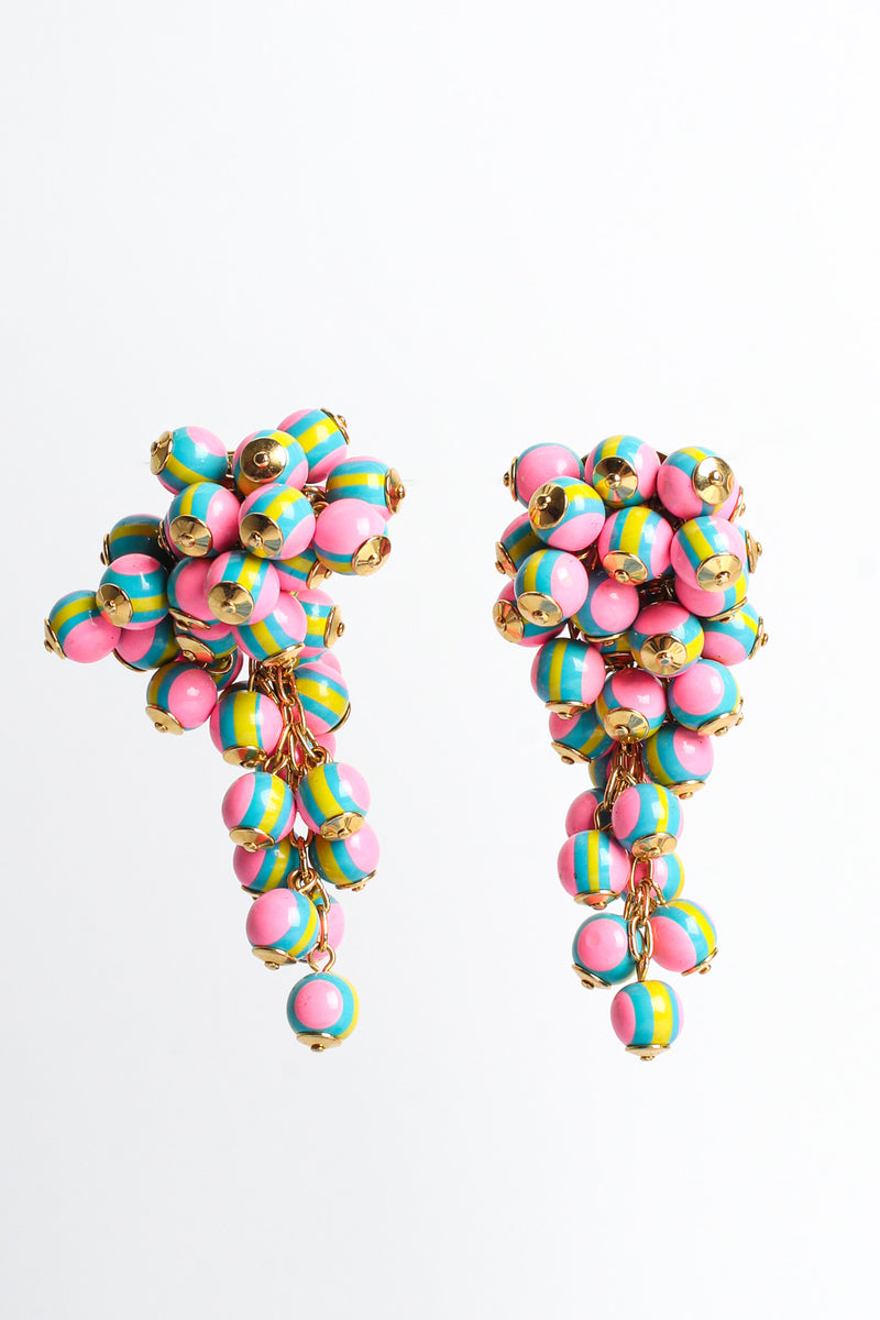 Vintage Cardillo Bead Cluster Chandelier Earrings front hang @ Recess LA