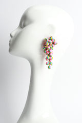 Vintage Cardillo Bead Cluster Chandelier Earrings on mannequin @ Recess LA