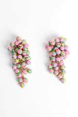 Vintage Cardillo Bead Cluster Chandelier Earrings flat front @ Recess LA