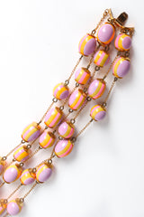 Vintage Cardillo Pastel Egg Floral Bead Necklace end clasp @ Recess LA