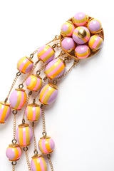 Vintage Cardillo Pastel Egg Floral Bead Necklace floral clasp @ Recess LA