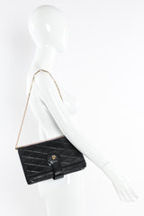 Vintage Pierre Cardin Quilted Leather Envelope Clutch on mannequin @ Recess LA