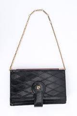 Vintage Pierre Cardin Quilted Leather Envelope Clutch front @ Recess LA