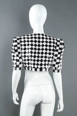 Vintage Carolina Herrera Sequin Checker Bolero on mannequin back  @ Recess LA