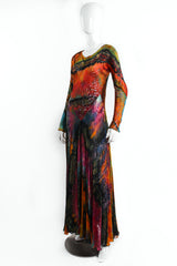 Carter Smith Hand Dyed Silk Animal Print Burnout Bias Dress on Mannequin Angle at Recess LA