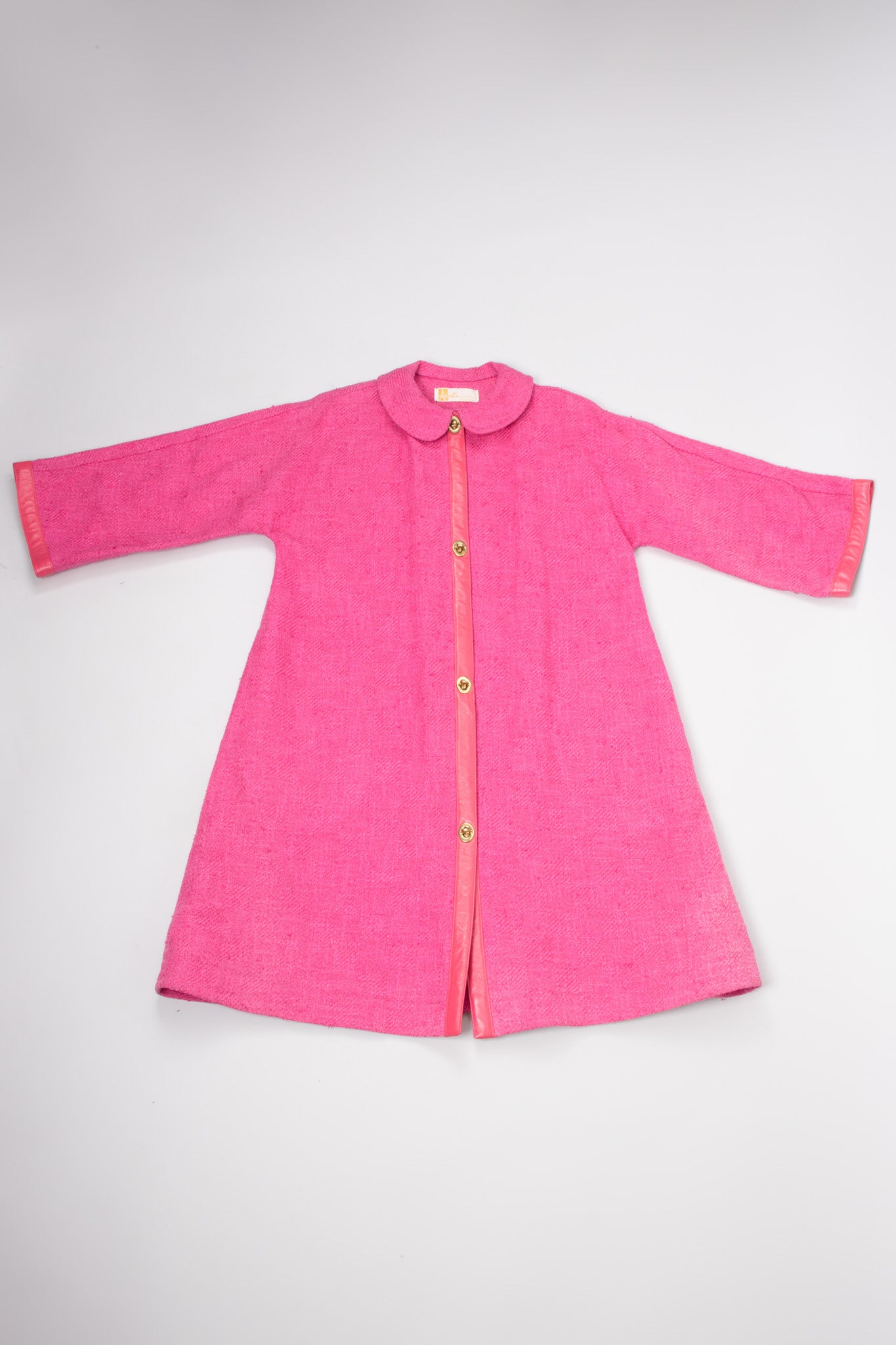 Bonnie Cashin for Sills Pink Tweed Boucle Turnlock Swing Coat