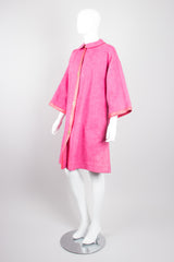 Bonnie Cashin for Sills Pink Tweed Boucle Turnlock Swing Coat