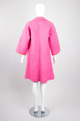 Bonnie Cashin for Sills Pink Tweed Boucle Turnlock Swing Coat