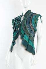 Vintage Roberto Cavalli Leather Butterfly Ruffle Vest mannequin angle close @ Recess Los Angeles