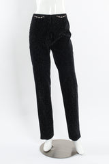 Vintage Celine Metallic Pinstripe Velvet Pant mannequin front @ Recess LA