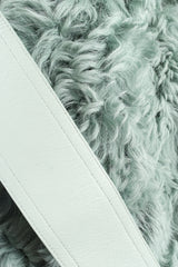 Vintage Celine Seafoam Curly Lamb Fur Coat belt detail at Recess Los Angeles