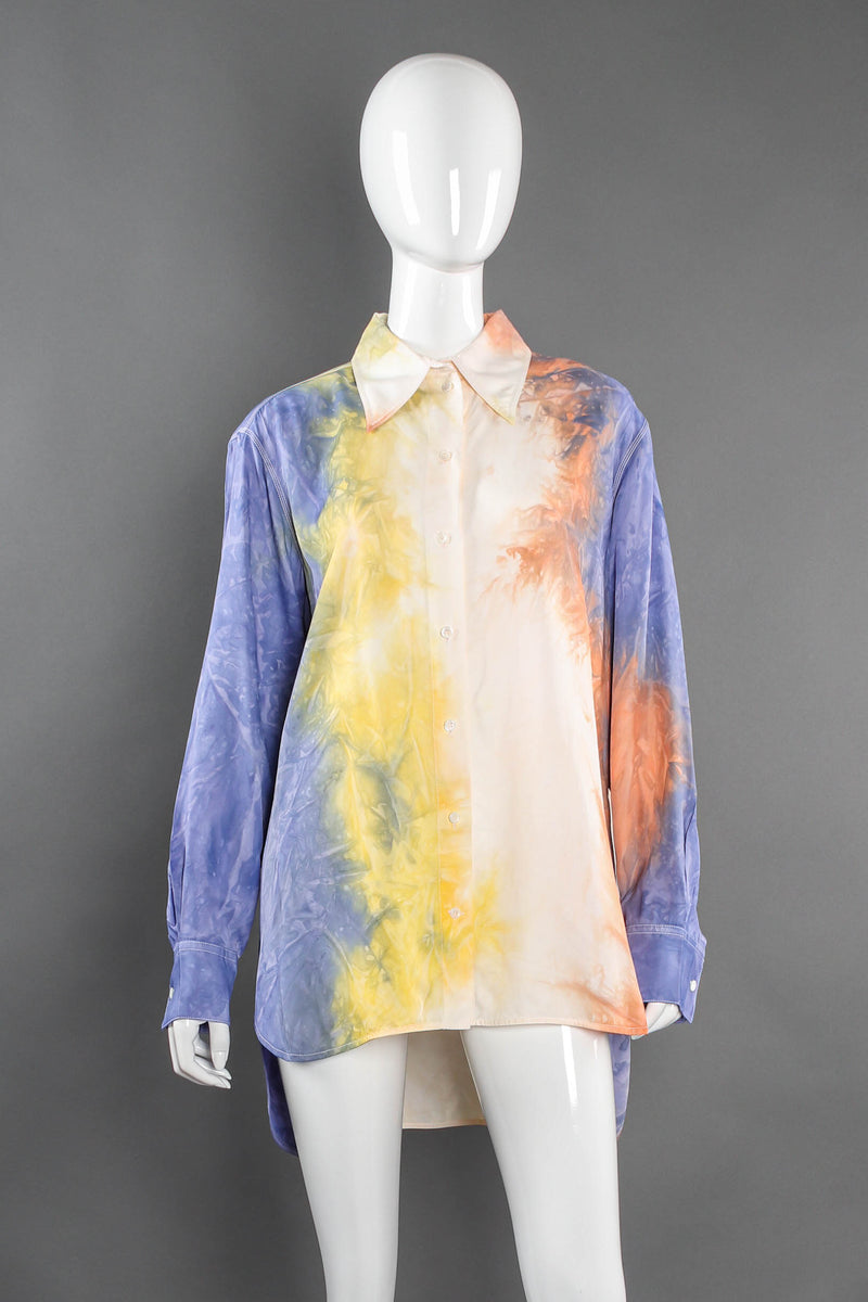 Celine Resort 2018 Pastel Tie Dye Blouse on mannequin front at Recess Los Angeles