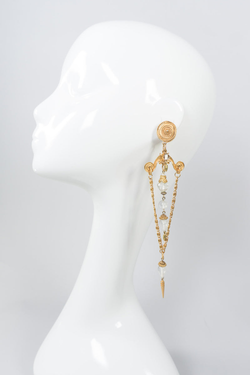 Vintage Chandelier Spike Chain Drop Earrings