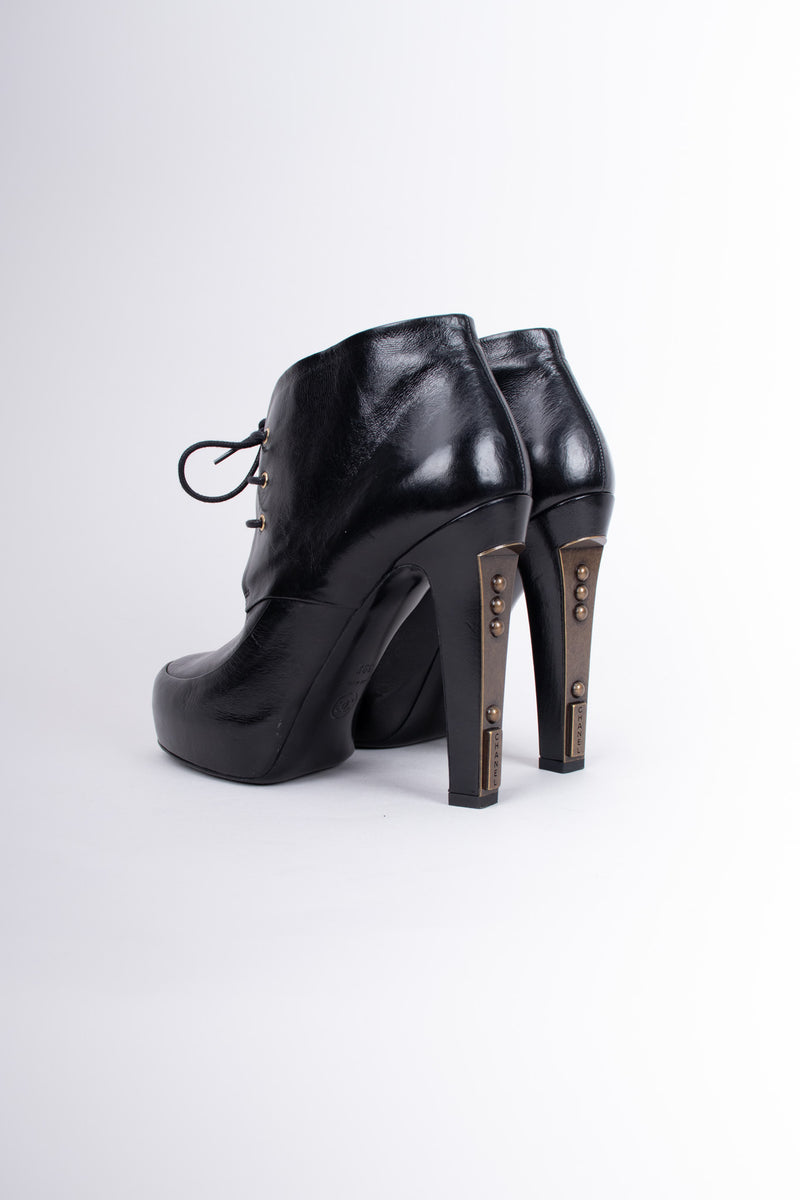 Chanel Lace-Up Platform Steampunk Ankle Boots