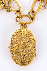 Vintage Chanel Filigree Fleur Locket Charm Bracelet mirror locket closed @ Recess LA