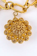 Vintage Chanel Filigree Fleur Locket Charm Bracelet floral filigree @ Recess LA