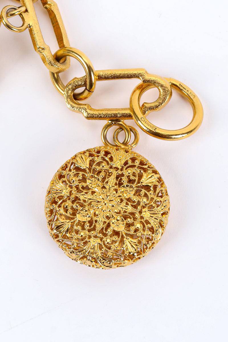 Vintage Chanel Filigree Fleur Locket Charm Bracelet filigree charm @ Recess LA