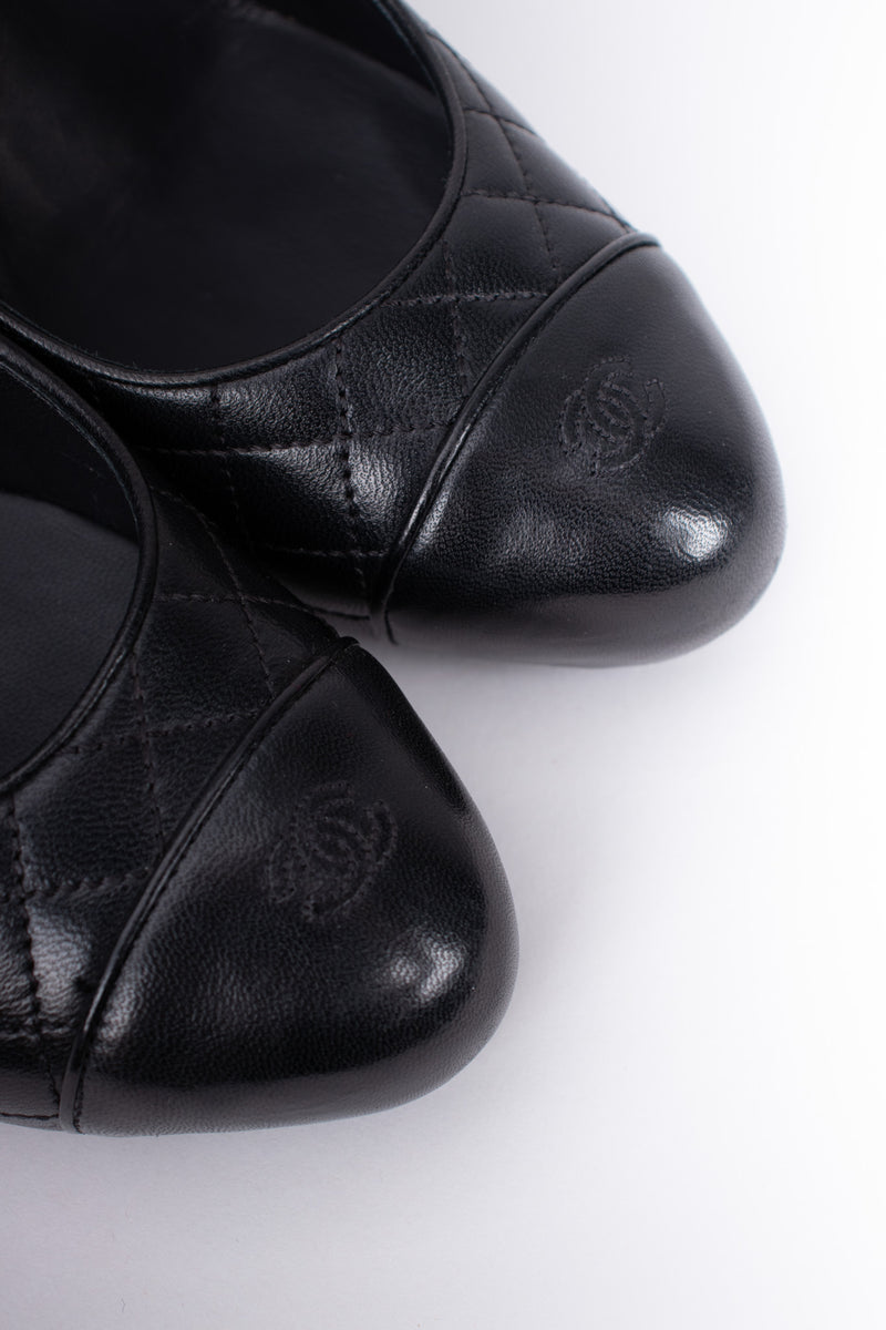 Chanel Logo CC Quilted Lambskin Leather Heels Pumps