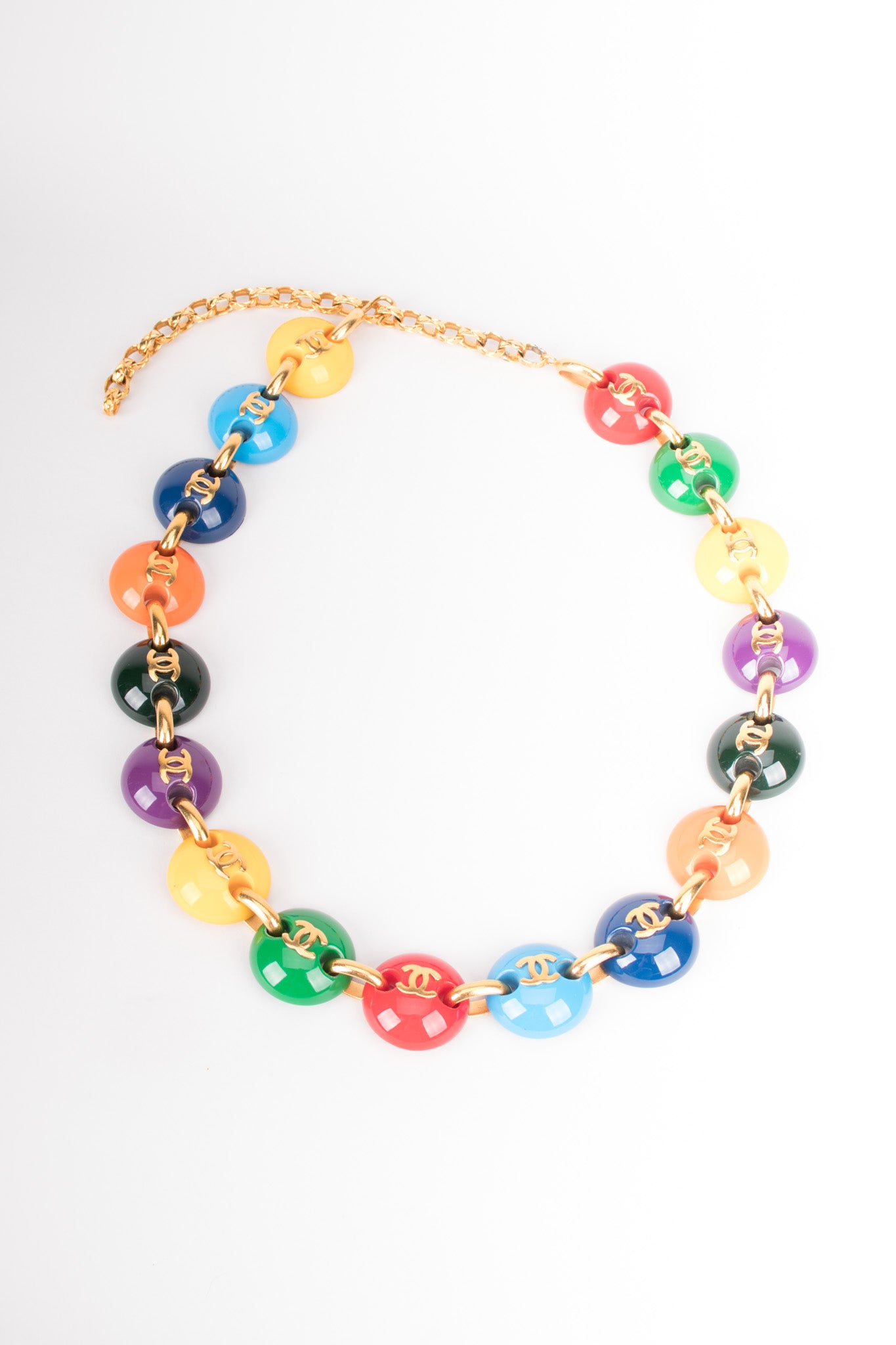 Chanel Rainbow Skittles M&M Candy Button Belt