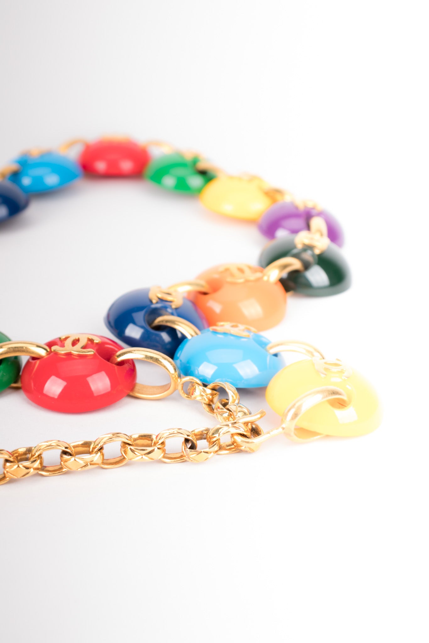 Chanel Rainbow Skittles M&M Candy Button Belt