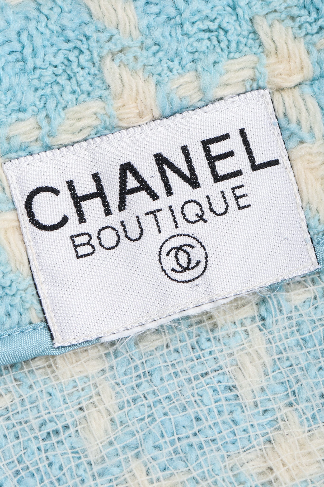 Recess Los Angeles Vintage Chanel Baby Blue Checkered Knit Vest