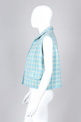 Recess Los Angeles Vintage Chanel Baby Blue Checkered Knit Vest