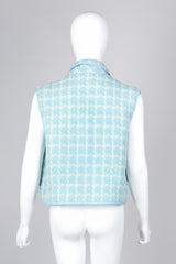 Recess Los Angeles Vintage Chanel Baby Blue Checkered Knit Vest