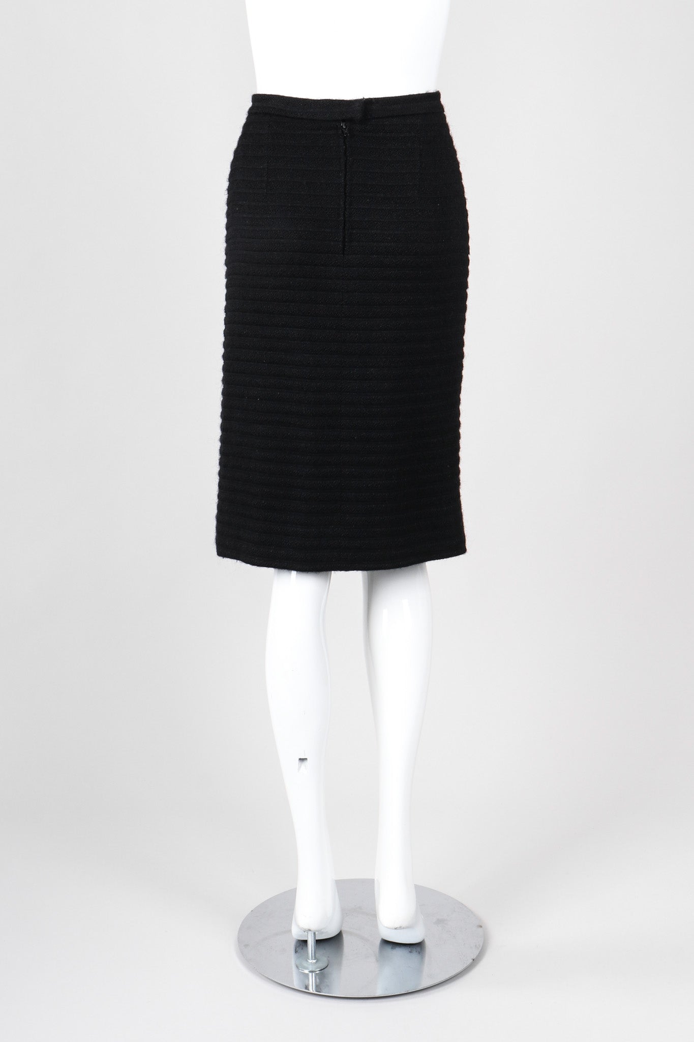 Recess Los Angeles Vintage Chanel Textured Rib Zig Zag Boucle Wool Jacket & Skirt Set