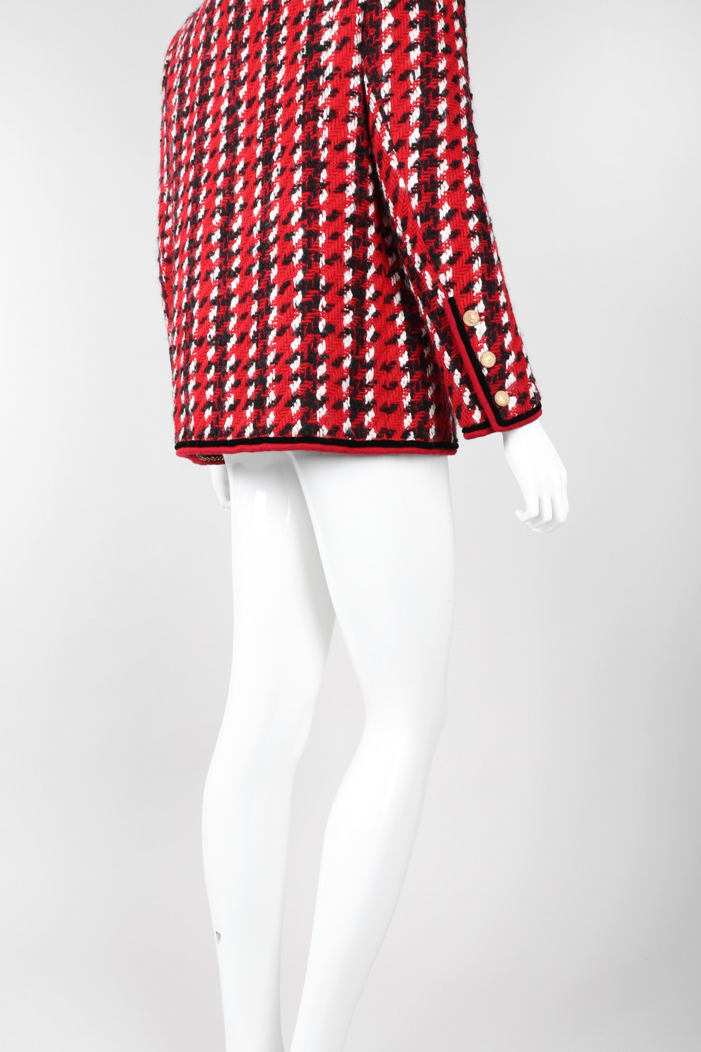 Recess Los Angeles Vintage Chanel Numbered Haute Couture Houndstooth Pussy Bow Jacket